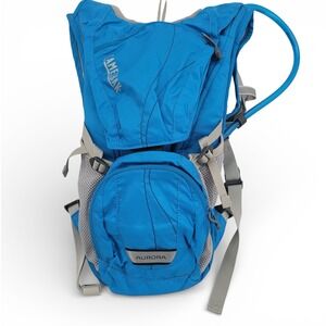CamelBak Aurora Hydration Pack Blue Gray 2L Bladder Backpack EUC Hiking Bike